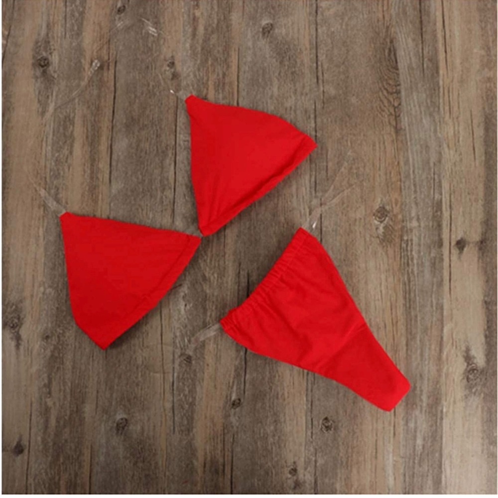 Clear Strap Bikini (Red)